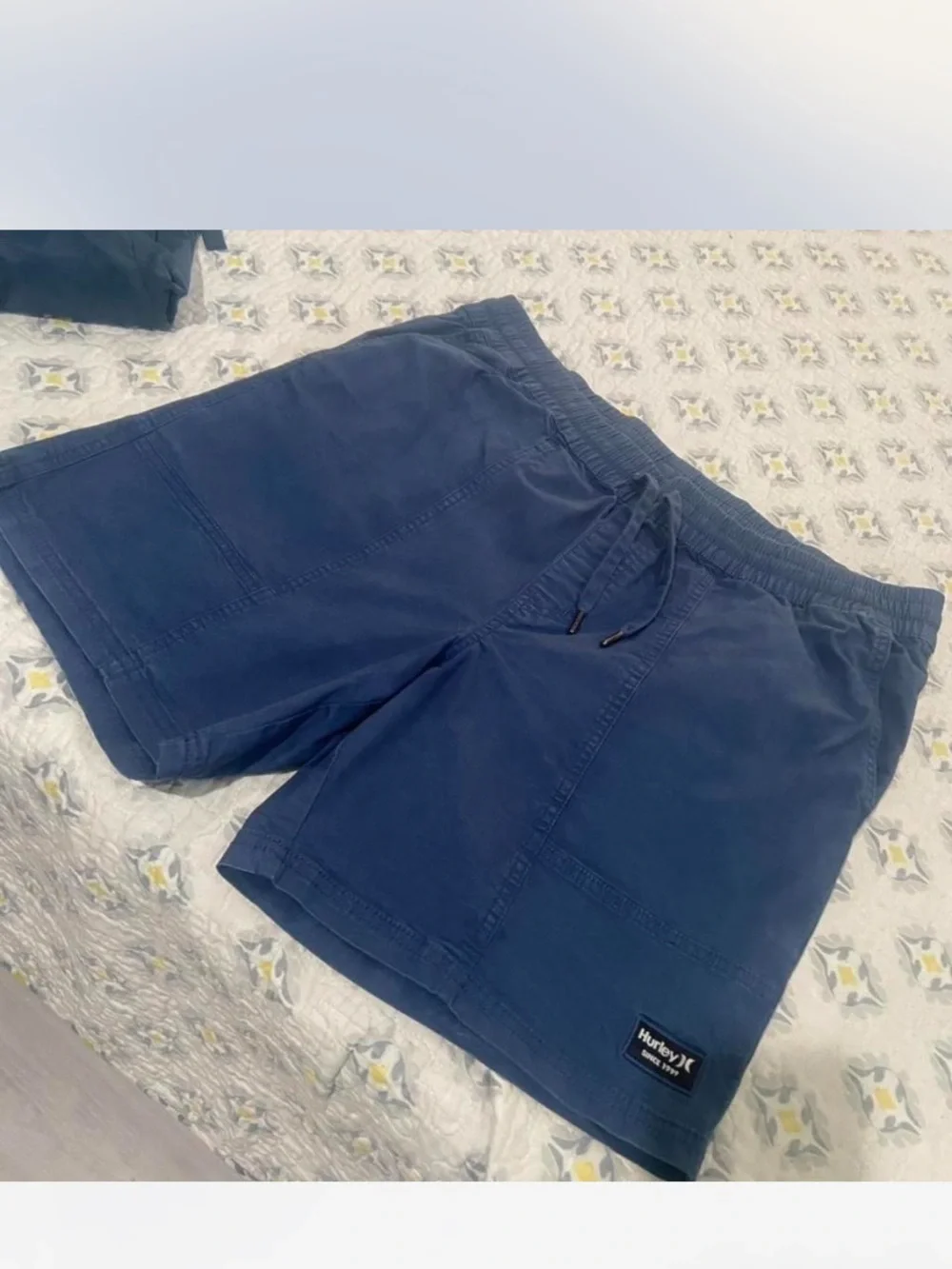 Hurley Navy Blue Elastic Drawstring Swim Shorts